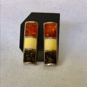 New Tri-Color AMBER EARRINGS